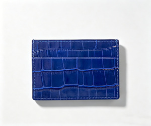 [Artículo Popular] Cartera Delgada de Cuero Genuino Castello con Grabado de Cocodrilo, Forro de Poliéster, Unisex, Negro, Azul Marino, Verde - Product Image 5