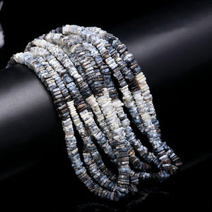 Vente en gros de perles d'opale dendrite naturelle, forme carrée Heishi, 4-6 mm, lisses, pour bijoux femme. - Product Image 3