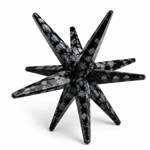 Obsidienne Flocon de Neige Naturelle, Étoile de Merkaba à 12 Pointes, Pierre Polie Écologique, Vente en Gros de Pierres Précieuses Feng Shui - Product Image 2