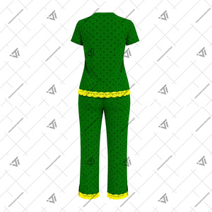 Vêtements personnalisés de la sororité grecque Chi Eta Phi, ensemble de pyjama pour femmes à pois avec bordure en dentelle, ensemble de vêtements de nuit personnalisé en 2 pièces - Product Image 3