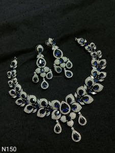 Conjunto de joyería nupcial de diamante americano clásico, collar y pendientes de dos piezas para boda, estilo clásico de moda - Product Image 2