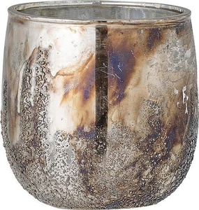 Portavelas de Cristal Mercurizado Texturizado, Acabado Antiguo, Portavelas Decorativo para Centro de Mesa de Boda, Decoración del Hogar - Product Image 1