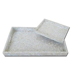 Bandeja Rectangular de Nácar de Primera Calidad, Diferentes Tamaños, 2 Piezas, Bandejas Organizadoras de Almacenamiento al Mejor Precio - Product Image 1