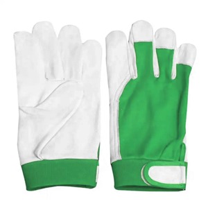 Gants de travail en coton à doigts entiers avec grip antidérapant, pour usage extérieur, unisexe, toutes saisons, fermeture auto-agrippante, bleu sarcelle et blanc - Product Image 2
