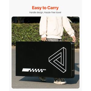 Tavolo da Beer Pong Portatile Pieghevole da 8 Piedi con Maniglie per il Trasporto, Altezza 36 Pollici, 6 Palline, Leggero per Campeggio e Eventi all'Aperto - Product Image 3