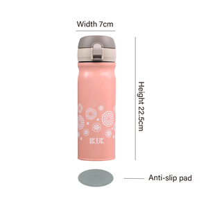 Meilleure vente 12Oz/380Ml bouteille de boisson de sport isolée sous vide en acier inoxydable doublure en porcelaine couvercle rabattable gobelets en acier inoxydable - Product Image 5
