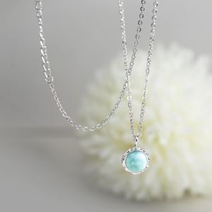 จี้ลาร์ิมา มูนสโตน เงินแท้ 925 สร้อยคอพลอยธรรมชาติ เครื่องประดับสำหรับผู้หญิง ของขวัญ ขายส่ง - Product Image 3