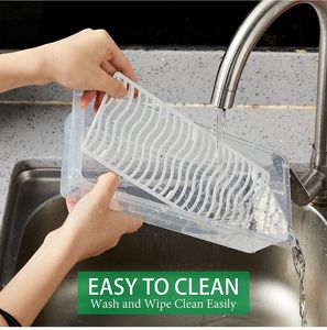 Vegetable Fruit Storage <b>Container</b> PP <b>Plastic</b> Large Capacity Airtight Leak-Proof Food Grade Flip Top <b>Lid</b> Lightweight Removable - Product Image 5