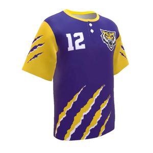 Gran oferta, camiseta de béisbol de poliéster 100% personalizada, diseño de botones de talla grande, camisa en blanco transpirable - Product Image 6