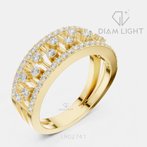 Bague de fiançailles en diamant de laboratoire certifié IGI 0,591 carat, or blanc 14 carats, taille ronde, F+ VS+, pavé, nouvelle collection de bijoux pour femme, idéale pour offrir - Product Image 6