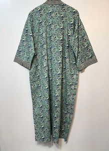 Camisón Kimono con Estampado de Dibujos Animados para Mujer, Algodón Suave, Cuello en V, Cintura Elástica, Largo Completo, Hecho a Mano, ODM - Product Image 5