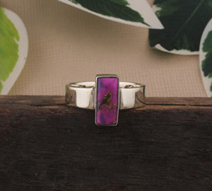 Anillo de Joyería Boho para Mujer, Hecho a Mano, de Plata de Ley 925 con Engaste de Turquesa Púrpura Natural, para Fiestas, Venta al por Mayor - Product Image 1