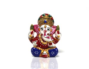Metal GANESHA Meenakari Mukut Ganesha Statue Religious GANPATI Indian Enamel <b>Work</b> Temple Ganesha Table <b>Desk</b> Decor - Product Image 1