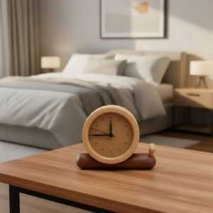 Horloge de table en bois faite à la main pour la décoration de la maison et du bureau - Product Image 4