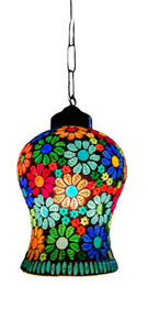 Lámpara de Mosaico de Vidrio Marroquí con Metales Delicados, Lámpara de Mosaico Hecha a Mano, Portátil, Decoración para el Hogar, Bodas, Navidad, DMO-011 - Product Image 1
