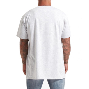 240 Gsm Mens 100% Cotton Jersey Mock Rib Neck Oversize Drop Shoulder Plus Size Breathable T shirt Streetwear Heavyweight Solid - Product Image 4