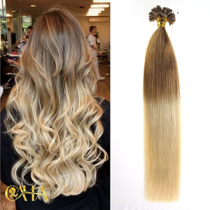Extensions de cheveux naturels Remy vietnamiens à pointe I, 100g, fixation par anneaux nano, aspect naturel, pointes double drawn, prêtes pour la permanente - Product Image 1