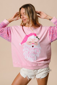 Winter <b>Christmas</b> Wholesale New <b>Ladies</b> Casual <b>Sweatshirt</b> Letter Bow Decorated Sleeve Anti-Wrinkle 100% Polyester 3D - Product Image 6