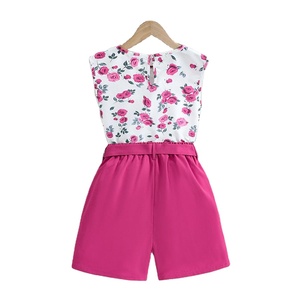 ชุดสูทแฟชั่นสองชิ้นสำหรับเด็กผู้หญิงพิมพ์ลายแขนกุดแบบเรียบง่าย - Product Image 1