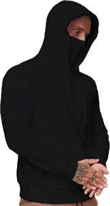 Hoodies personnalisés pour hommes, respirants, en polaire Ninja 350g, haute qualité, 100% coton, couleur unie, masque intégré, hiver, teinture unie - Product Image 4