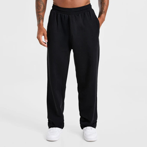 Pantalon de survêtement décontracté pour homme, coupe droite oversize, taille élastique, qualité supérieure, service OEM en gros, personnalisable, en tissu épais - Product Image 1