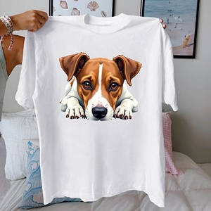 Perro que se parece a un Jack Russell Terrier Camiseta cómoda de algodón puro para mujer - Product Image 2