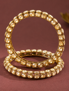 Elegant Gold Plated Crystal Bangle Set Women's Classic Wedding Jewelry Alloy Bangles Bezel Setting Style China - Product Image 2