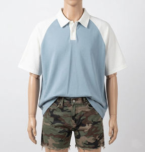 Polo en maille à manches longues pour homme, 100 % coton, personnalisé OEM, style streetwear, pull imprimé décontracté, coupe ample - Product Image 5