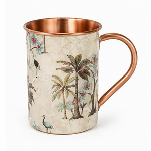 Mug en cuivre imprimé floral, design lotus, mug à café en cuivre fait main, mug à thé en cuivre, mug décoratif en cuivre, mug à boire en cuivre pur - Product Image 5