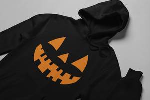 Custom Unisex <b>Halloween</b> Pullover Hoodie Pumpkin Face Print Fleece Hooded <b>Sweatshirt</b> OEM Service - Product Image 2