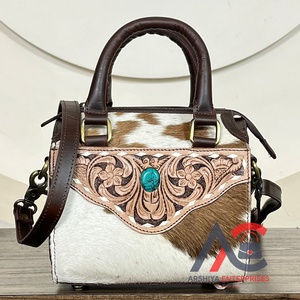 Handmade 2026 Cowhide <b>Medium</b> Speedy Bag Tooled Leather Western <b>Handbag</b> with Shoulder & Crossbody Spacious Travel Duffel Bags - Product Image 1