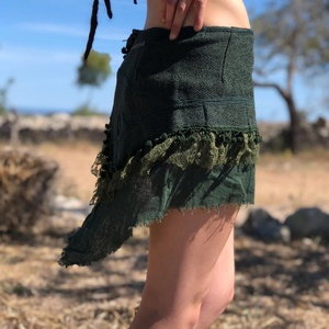 กระโปรงผู้หญิงสไตล์โบฮีเมียนประดับพู่ห้อย กระโปรงมินิผ้าฝ้ายลูกไม้แบบหลายชั้น เนื้อผ้าบางเบาพลิ้วไหว เหมาะสำหรับงานเทศกาลฤดูร้อน - Product Image 2