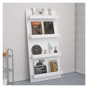 Porte-revues moderne en MDF laqué blanc de qualité supérieure - Rangement minimaliste en gros - Product Image 4