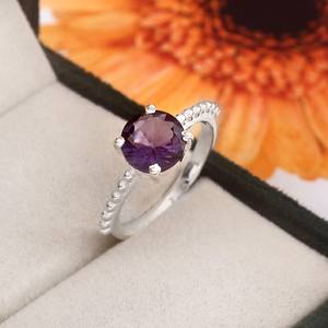 Bague en argent sterling 925 avec améthyste, faite à la main, sertie à griffes, style bohème, bijou en pierre naturelle, cadeau pour femme - Product Image 2