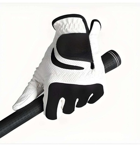 OEM Genuine Leather Golf Gloves-Soft Breathable Durable Full Finger Adjustable Wrist <b>Strap</b> Golf Gloves - Product Image 2