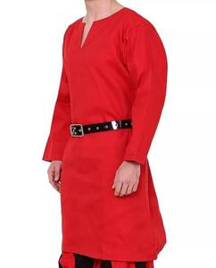 Túnica de Algodón Rojo de Alta Calidad, Manga Larga, Estilo Vintage, para Representaciones Históricas y Fiestas Temáticas - Product Image 2