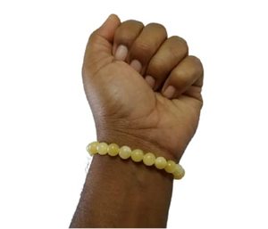 Pulsera de Piedras Redondas de Calcita Amarilla Feng Shui Hechas a Mano para Hombre y Mujer, Tamaño 8-10 mm, Joyería de Moda Energética - Product Image 5