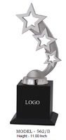 Trophée étoile modèle 562/A B C, métal plaqué, gravure, récompense pour jeux sportifs, trophée métallique 3 étoiles durable ou récompenses avec base