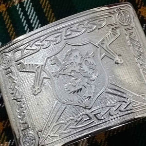Hebilla de cinturón escocesa de gran venta con león saltarín cromado, hebillas de cinturón tradicionales celtas para hombres y mujeres - Product Image 6