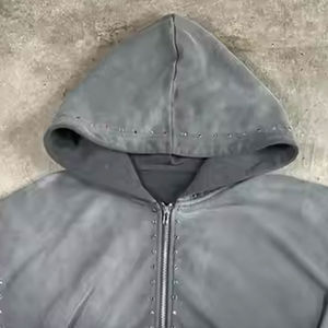 ชุดวอร์มผู้ชายสไตล์วินเทจ ผ้าคอตตอนผสม ทรงปกติ ผลิตโดยโรงงาน OEM ขายส่ง คอลเลคชั่นอเมริกาและยุโรป - Product Image 6