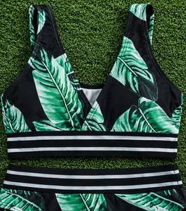 Women’s Stylish Black & <b>Green</b> Swimwear Trendy Beach & Pool Two-Piece Outfit Print Triveers <b>Bikini</b> <b>Set</b> For Women's 2026 - Product Image 4