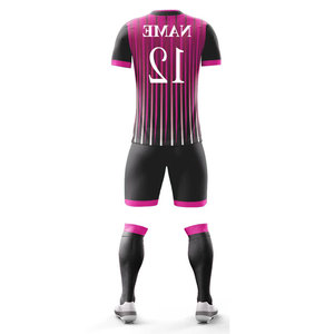Tenues d'équipe pour hommes à prix bas et haute élasticité, maillot de football avec short, 100% polyester respirant, uniforme de football personnalisé avec logo - Product Image 5