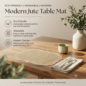 Set de table en jute durable à bord festonné, diamètre 38 cm, rustique, décoratif, pour la décoration de la maison, disponible au meilleur prix - Product Image 3