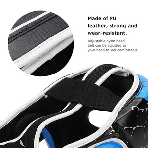 Cascos de Boxeo Portátiles de Cuero Duradero Personalizados OEM, Protector de Cabeza para Entrenamiento con Doble Protección Facial para Artes Marciales Mixtas (MMA) - Product Image 5