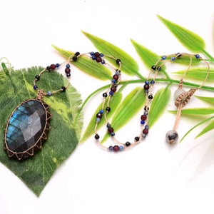 Collier pendentif perle d'eau douce goutte d'eau, perles plaquées platine, style bohème, unisexe, pour soirée - Product Image 3