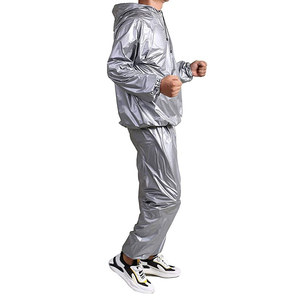 Combinaison de sauna en coton léger de qualité supérieure pour hommes et femmes, ensemble haut à capuche long et pantalon pour la perte de poids à domicile - Product Image 3