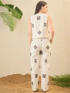 Premium Design Green co-ords <b>Set</b> with Embroidered Designing Top and Pant V Neck Comfortable Matching Outfit at Best Price - Product Image 3
