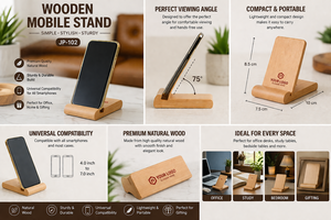 Support de téléphone portable décoratif personnalisé en bois imprimé, accessoire de bureau pour Halloween et Noël - Product Image 3