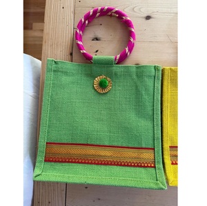 Top Quality Stylish Geometric Print Jute <b>Bag</b> Fashion Carry <b>Bag</b> for Daily Casual Shopping Use Available for Worldwide Supply - Product Image 1