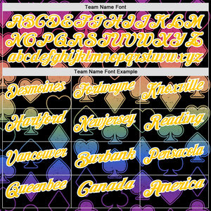 Chemise de poker 3D personnalisée de haute qualité, imprimé noir, jaune, blanc, coupe ajustée, tissu à séchage rapide avec poche, personnalisation de la marque - Product Image 4